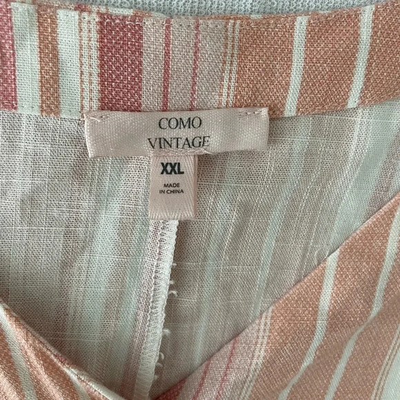 como vintage Stripe Knotted Hem Blouse size 2X - Picture 5 of 6
